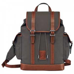 Men's Longchamp Boxford Backpacks Brown | EXUYM-9138