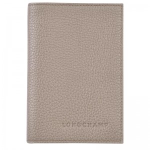 Men's Longchamp Le Foulonné Passport cover Passport Bag Turtledove Grey | MYNPZ-8731