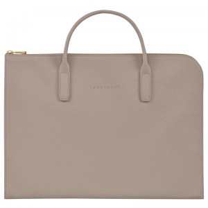 Men's Longchamp Le Foulonné S Briefcase Turtledove Grey | UHBQM-5390