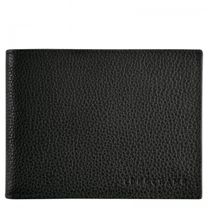 Men's Longchamp Le Foulonné Wallets Black | LJUOI-9402