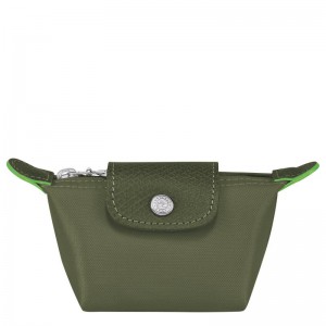 Men's Longchamp Le Pliage Green Coin Purses Forest Green | OMKFC-8964