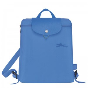 Men's Longchamp Le Pliage Green M Backpacks Cornflower Blue | ONKSD-9201