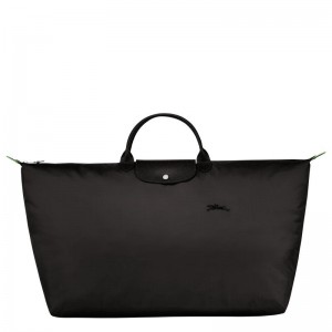 Men's Longchamp Le Pliage Green M Travel Bags Black | YPGNH-1067