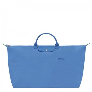 Men's Longchamp Le Pliage Green M Travel Bags Cornflower Blue | RDVWO-1452