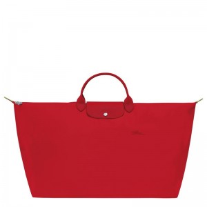 Men's Longchamp Le Pliage Green M Travel Bags Tomato Red | NXRYK-3914