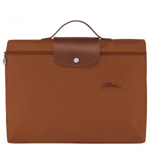 Men's Longchamp Le Pliage Green S Briefcase Cognac Brown | KBLJD-4371