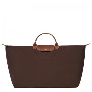 Men's Longchamp Le Pliage Original M Travel Bags Ebony Brown | BHWAO-2784
