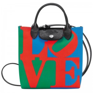 Men's Longchamp x Robert Indiana XS Crossbody Bags Red/Navy | JVFHE-5260