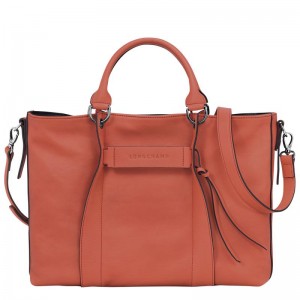 Women's Longchamp 3D L Handbags Sienna Red | HQTFX-4175