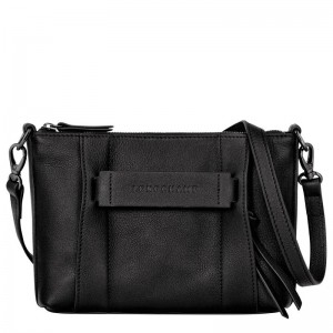 Women's Longchamp 3D S Crossbody Bags Black | AYUHT-8491