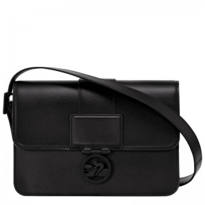 Women's Longchamp Box-Trot M Crossbody Bags Black | ASXKZ-2149