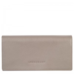 Women's Longchamp Le Foulonné Continental Wallets Turtledove Grey | JWVAE-3752