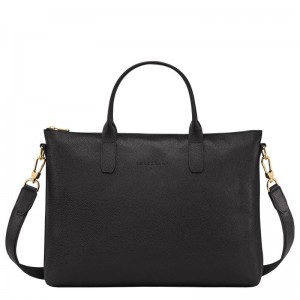 Women's Longchamp Le Foulonné S Briefcase Black | FPZJG-0248