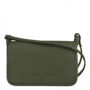 Women's Longchamp Le Foulonné XS Clutch Bag Khaki | JWGCH-1405