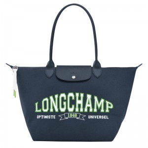 Women's Longchamp Le Pliage Collection L Tote Bag Navy | HTRFS-6025