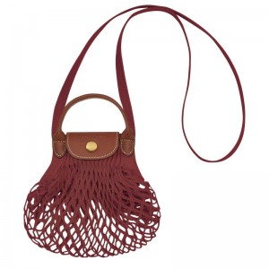 Women's Longchamp Le Pliage Filet XS Mesh Bag Mahogany Brown | UNHQV-8496