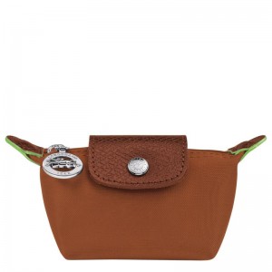 Women's Longchamp Le Pliage Green Coin Purses Cognac Brown | XREUT-7609