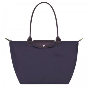 Women's Longchamp Le Pliage Green L Tote Bag Bilberry Purple | ZKRLB-0259
