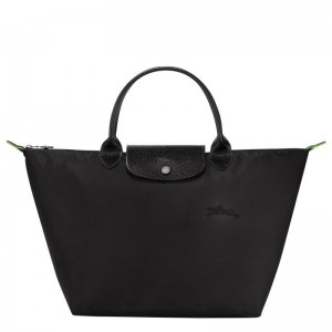 Women's Longchamp Le Pliage Green M Handbags Black | RLMHC-9416
