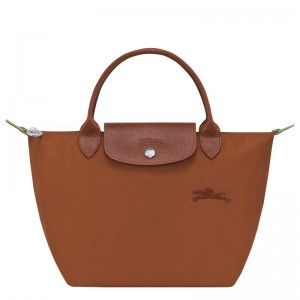 Women's Longchamp Le Pliage Green S Handbags Cognac Brown | COFSX-8624