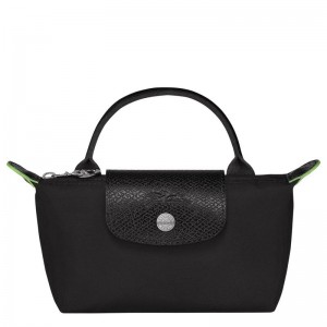 Women's Longchamp Le Pliage Green with handle Pouches Black | EWYNH-4596