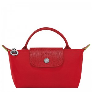 Women's Longchamp Le Pliage Green with handle Pouches Tomato Red | EUGFW-9275