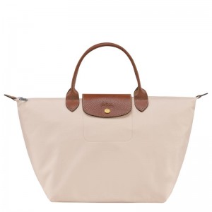 Women's Longchamp Le Pliage Original M Handbags Paper White | CJSOQ-3450