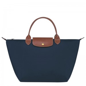 Women's Longchamp Le Pliage Original M Handbags Navy | ZMCTV-0318