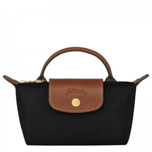 Women's Longchamp Le Pliage Original with handle Pouches Black | XNQIF-0127