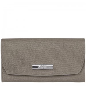 Women's Longchamp Roseau Continental Wallets Turtledove Grey | WJYLA-8324