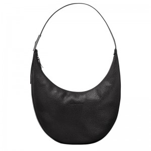 Women's Longchamp Roseau Essential L Crossbody Bags Black | NVGMY-2639