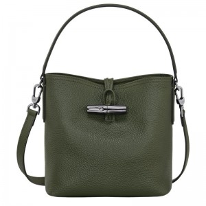 Women's Longchamp Roseau Essential XS Bucket Bag Khaki | YNVEB-0426