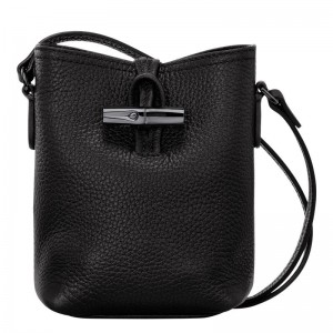 Women's Longchamp Roseau Essential XS Crossbody Bags Black | NLGFK-2513