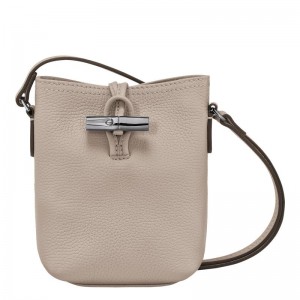 Women's Longchamp Roseau Essential XS Crossbody Bags Clay Grey | CVLFJ-5234