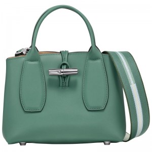 Women's Longchamp Roseau S Handbags Sage Green | MRWEI-5710