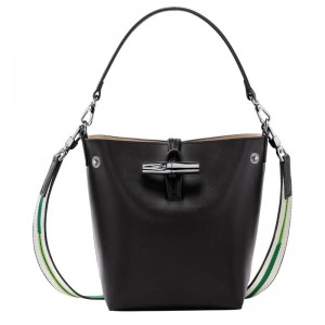 Women's Longchamp Roseau XS Bucket Bag Black | BOERX-7829