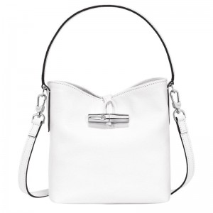 Women's Longchamp Roseau XS Bucket Bag White | OZLEQ-0451