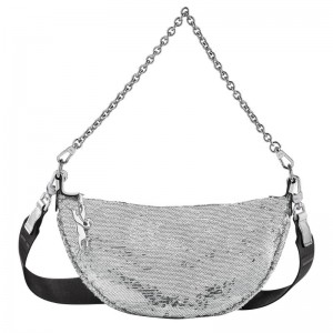 Women's Longchamp Smile S Crossbody Bags Silver | HCPNF-7854