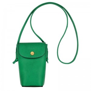 Women's Longchamp Épure with leather lace Phone Case Green | AIVRX-0671