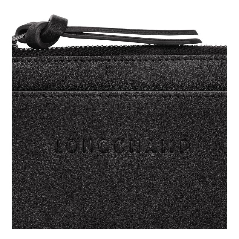 Men's Longchamp 3D Cardholders Black | ZQHTC-5164