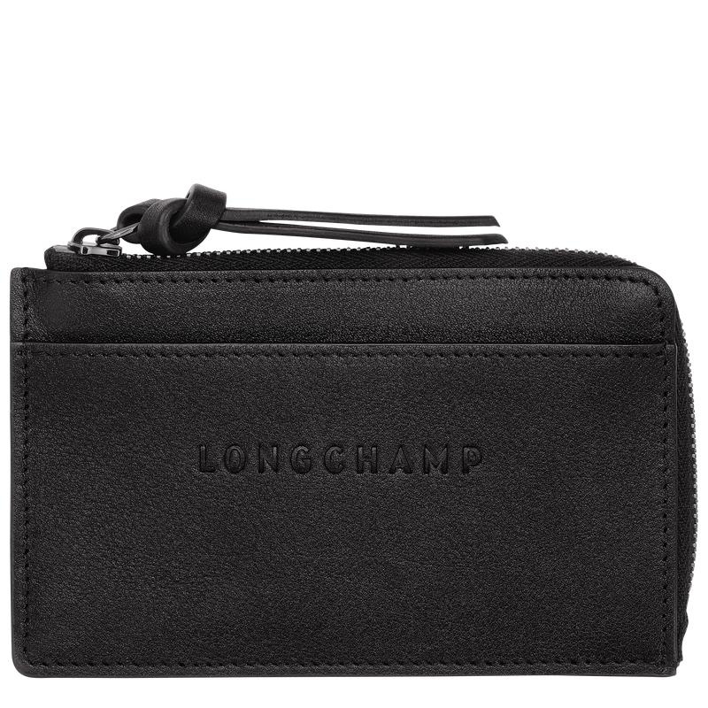 Men\'s Longchamp 3D Cardholders Black | ZQHTC-5164