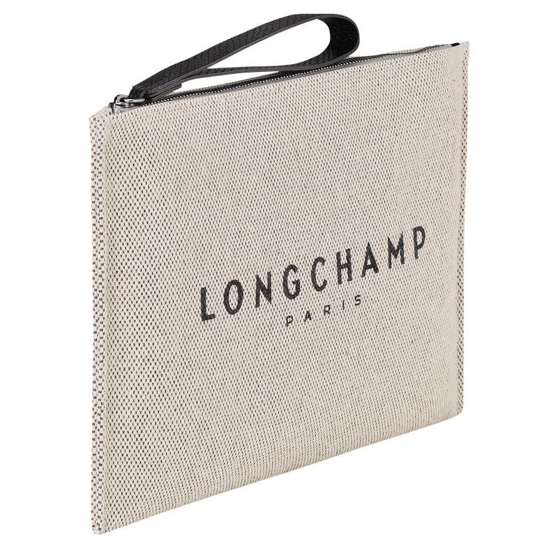 Men's Longchamp Essential Pouches Ecru White | PNAFT-2815