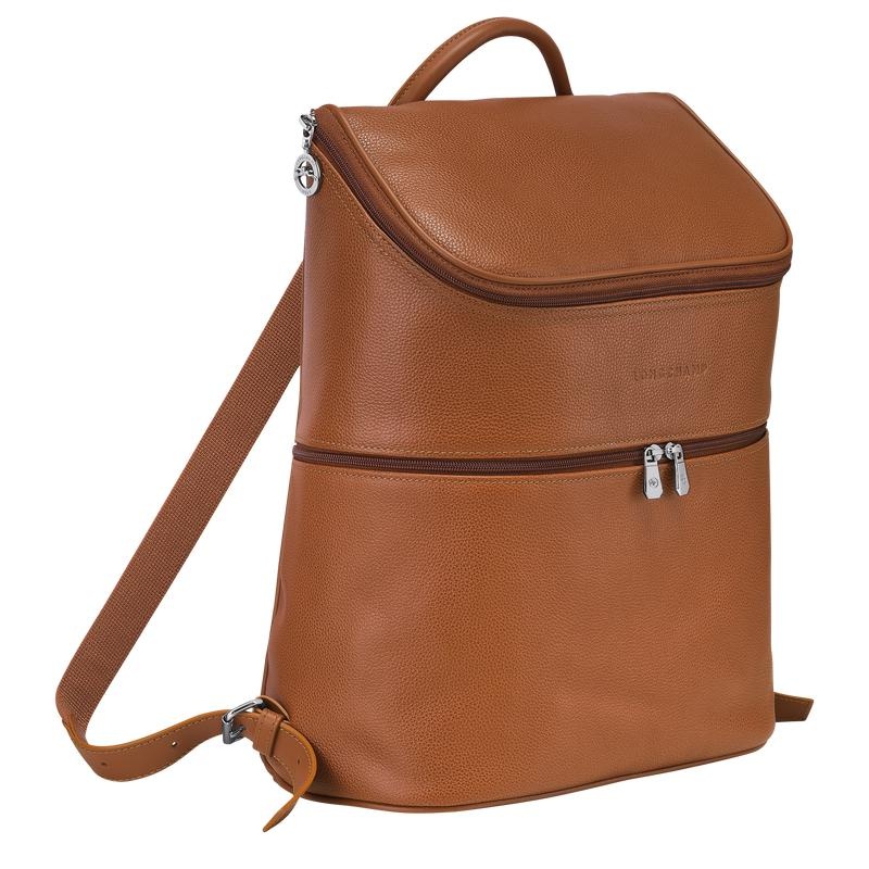 Men's Longchamp Le Foulonné Backpacks Caramel Brown | KXBAS-2960