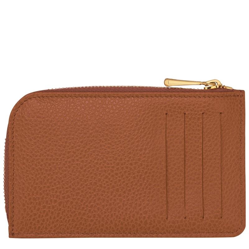 Men's Longchamp Le Foulonné Cardholders Caramel Brown | PSCFO-5817