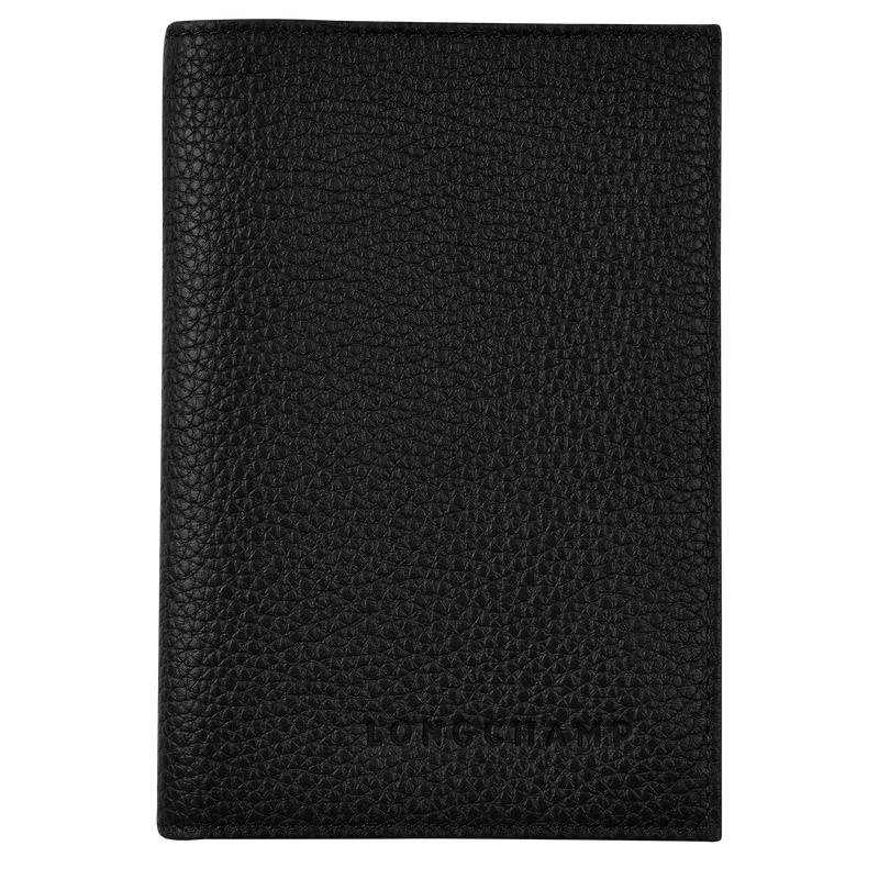 Men\'s Longchamp Le Foulonné Passport cover Passport Bag Black | PBAJQ-6780