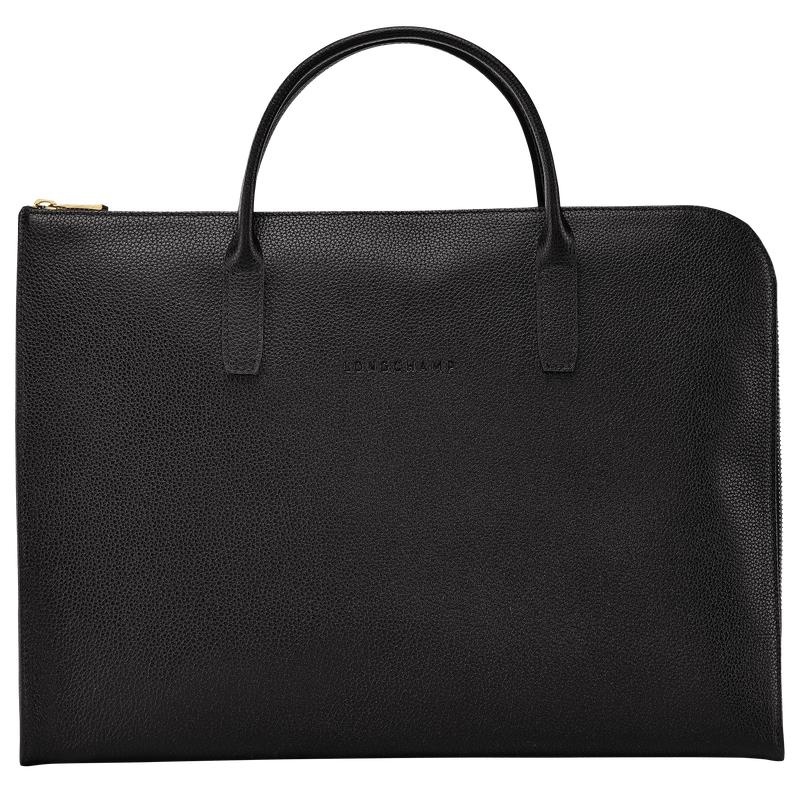 Men\'s Longchamp Le Foulonné S Briefcase Black | XPUDA-8403