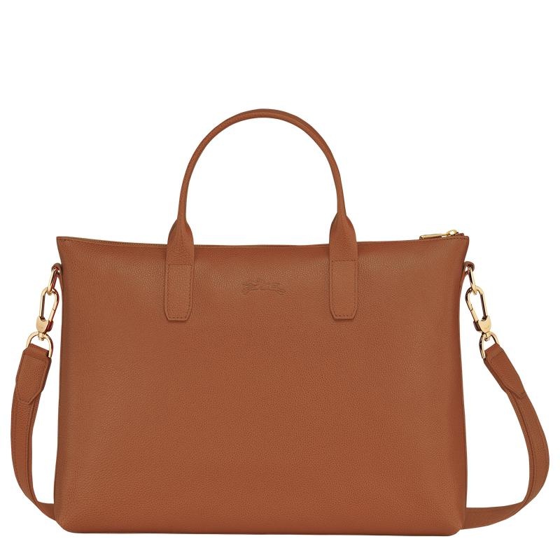 Men's Longchamp Le Foulonné S Briefcase Caramel Brown | IKQTE-0478