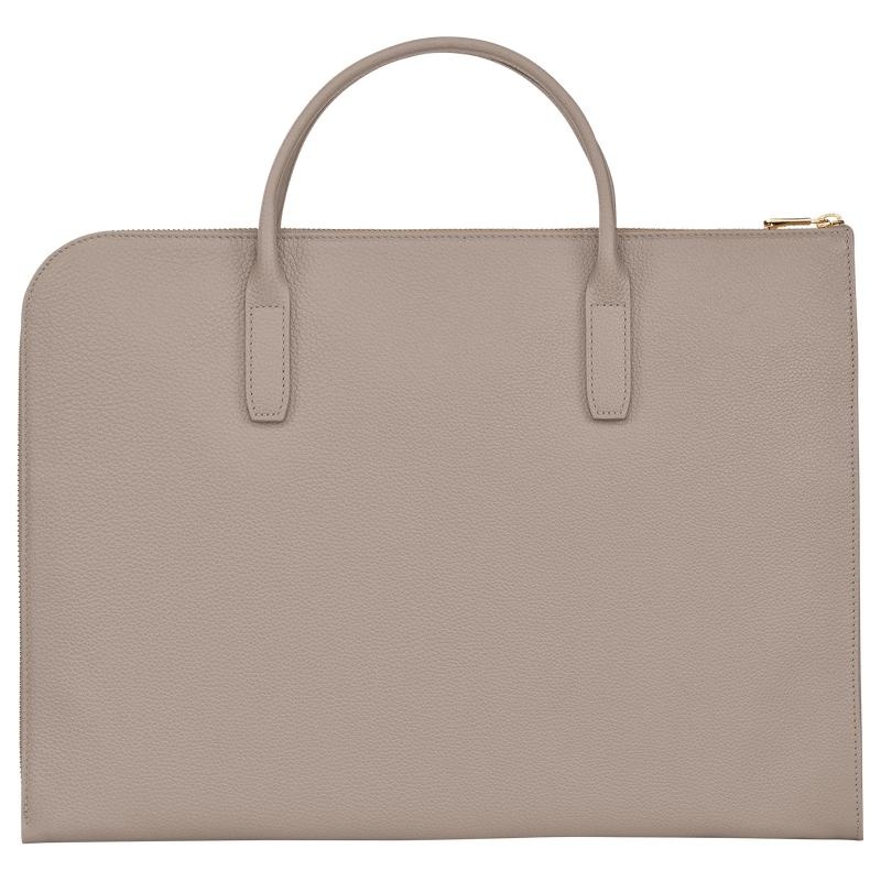 Men's Longchamp Le Foulonné S Briefcase Turtledove Grey | UHBQM-5390