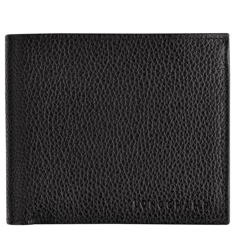 Men\'s Longchamp Le Foulonné Wallets Black | JLXMQ-1580