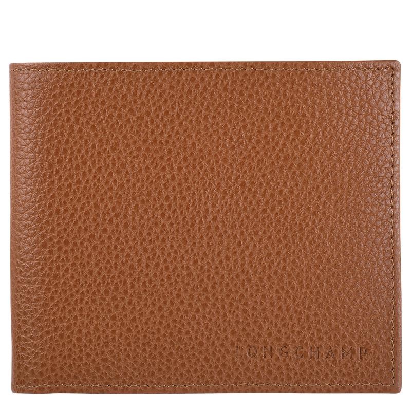 Men\'s Longchamp Le Foulonné Wallets Caramel Brown | RWAGI-0317